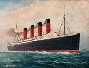 Torpedoed: Painting of the Lusitania