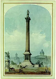 Railton: Painting of the Nelson column, Trafalgar Square
