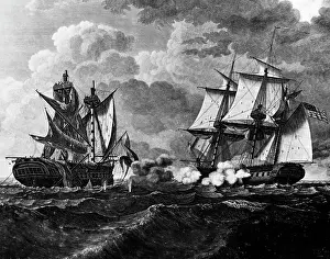 Windjammer: Painting Of Ship Battle With Macedonian