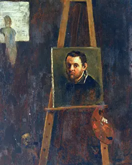 Carracci: Painting showing a Self-portrait, by