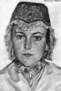 Maedchen: Painting by Werner Rudolf G.1929