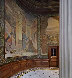 Chancellory: Paintings in the peristyle, Palais Academique