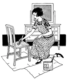 Tasks: SHE PAINTS A CHAIR