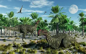Iguanodont: A pair of Altirhinus dinosaurs