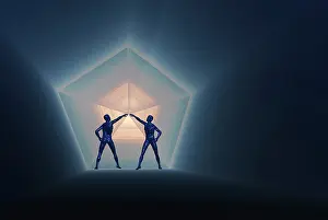 Pentagon: A pair of androids opening up a time and space portal