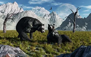 Faced: A pair of Arctodus bears courting each other