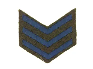 The National Army Museum: One of a pair of chevrons, service (blue)