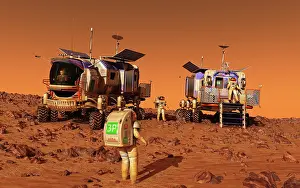 Evidence: A pair of manned Mars rovers rendezvous on the martian ?