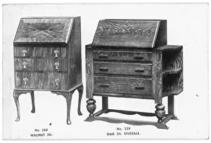 Respectively: A pair of Oak and Walnut bureaus