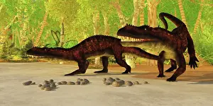 Crocodile: A pair of Prestosuchus reptiles on the prowl