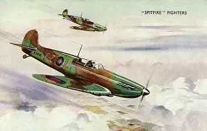 The J Salmon Image Archive (grenville): A pair of RAF Supermarine Spitfire Fighters