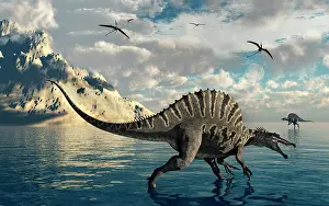 Rippled: A pair of Spinosaurus hunting for fish