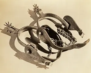 Cues: Pair of Western Cowboy Spurs That Attach To Rider's