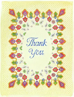 Thank: Paisley Pattern border with Thank You