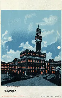 Signoria: Palazzo Vecchio at night, Florence, Italy