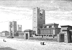 Chipiez: Palestine, Jerusalem, temple district, wall of