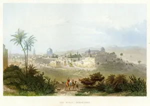 Moriah: Palestine, Jerusalem, Temple Mount, view, lithograph