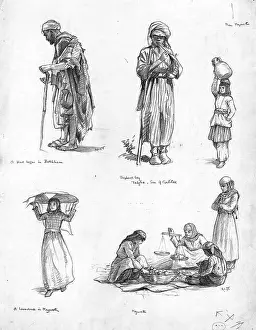 Sketchbook: Palestinian men and women