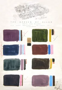 Dryden Collection: Palette for The Garden of Allah, Dryden
