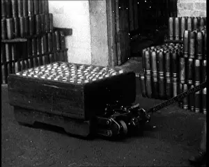 Pallet: A Pallet Of Artillery Shells Being Pulled Along