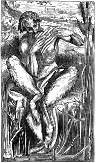 Barrett: Pan playing his pipes. Illustration by Frederic