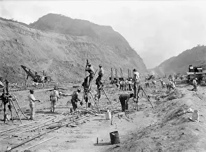 Bedrock: Panama Canal construction showing workers ?