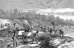 Filling: Panama Canal: cutting a channel to divert the
