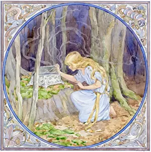 Pandoras: Pandora opening box in woodland