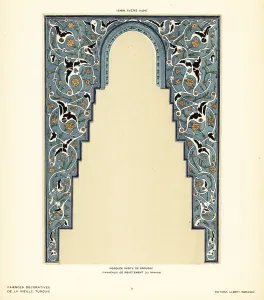 Iznik: Panel of decorative ceramic wall tiles with a
