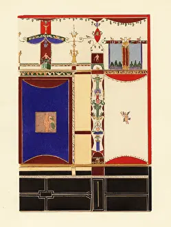 Albert Morance: Panel with unique dark blue from Pompeii, early