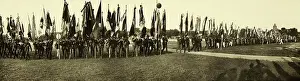 Leopoldstadt: Panorama photograph with flag bearers on