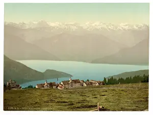Cantons: Panorama of Rigi Kaltbad and the Lake of Four Cantons, from