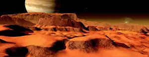 Satellites: A panorama of the strange, mesa-like mountains on Io