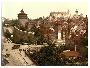Haller: Panorama taken from Hallerthor (i.e. Haller Tor), Nuremberg