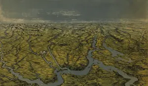 Midwest: Panoramic birds eye view looking south from