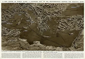 Izmit: Panoramic map of Mediterranean by G. H. Davis