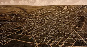 Mich: Panoramic View of the City of Ann Arbor 1866