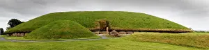 Mounds: Panoramic view of Great Mound, Knowth, c. 3000