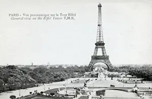 Unattributed: Panoramic view including the Eiffel Tower, Paris, France