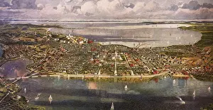 Dane: Panoramic View of Madison, Wisconsin 1908
