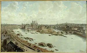 1588: Panoramic view of Paris in 1588