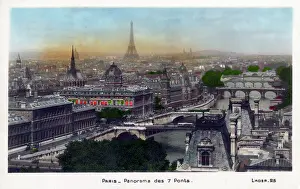 Ponts: Panoramic View - Seven bridges over the River Seine, Paris