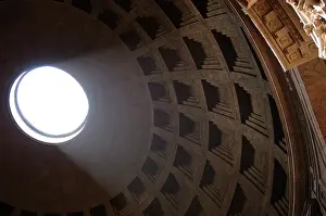 Concrete: Pantheon of Agrippa. 2nd century. Dome. Interior. Rome. Ital