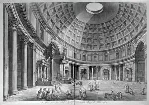 Oculus: Pantheon, Rome, Italy, engraving