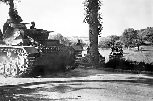 Aisne: Panzer III E stand ready before the beginning of a