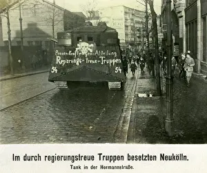 Belong: Panzerwagen A7V in the Hermannstrasse in Berlin, 1919
