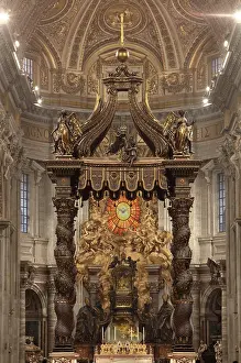 Pontifical: Papal Altar with Bernini's baldacchino, St Peter's, Rome