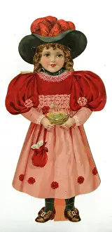 Puff: Paper Doll in red and pink costume