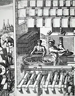 Stamping: A paper mill. The stamping mill for pulverising
