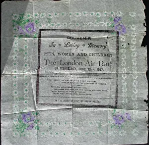 Serviette: Paper serviette - Memory of those killed in London Air Raid